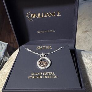 Silver and Gold Sister Necklace